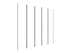 Biombo-Biombo divisor de 5 paneles de tela 250x220 cm ES742905 Blanco