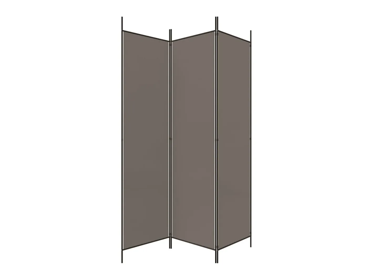Biombo divisor de 3 paneles de tela 150x200 cm ES181735 Gris antracita Best