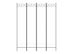 Biombo-Biombo divisor de 4 paneles de tela 160x200 cm ES377971 Blanco
