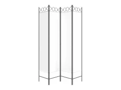 Biombo-Biombo divisor de 4 paneles de tela 160x200 cm ES377971 Blanco