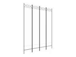 Biombo-Biombo divisor de 4 paneles de tela 160x200 cm ES377971 Blanco