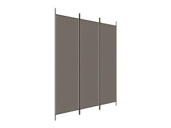 New Biombo divisor de 3 paneles de tela 150x220 cm ES864745 Gris antracita