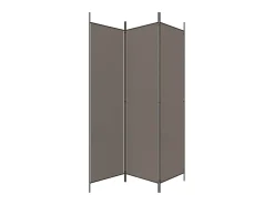 New Biombo divisor de 3 paneles de tela 150x220 cm ES864745 Gris antracita