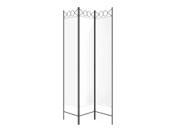 Biombo divisor de 3 paneles de tela 120x200 cm ES567724 Blanco