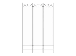 Biombo divisor de 3 paneles de tela 120x200 cm ES567724 Blanco