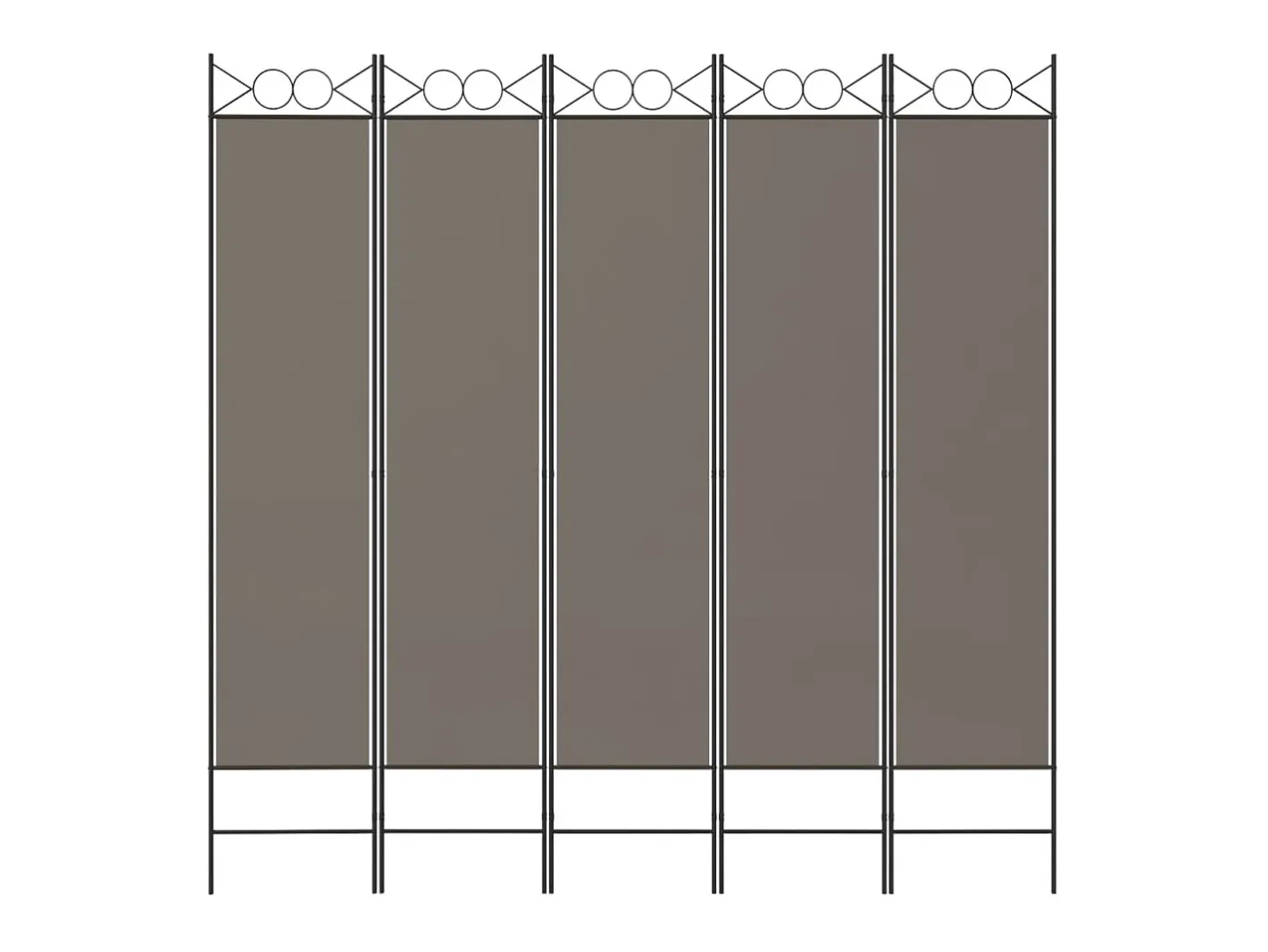 New Biombo divisor de 5 paneles de tela 200x200 cm ES203683 Gris antracita