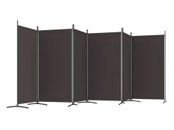 Biombo divisor de 6 paneles de tela marrón 520x180 cm ES735700 Marru00f3n Sale