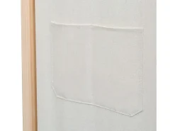 Biombo divisor de 3 paneles de tela color 120x170x4 cm ES844102 Crema New