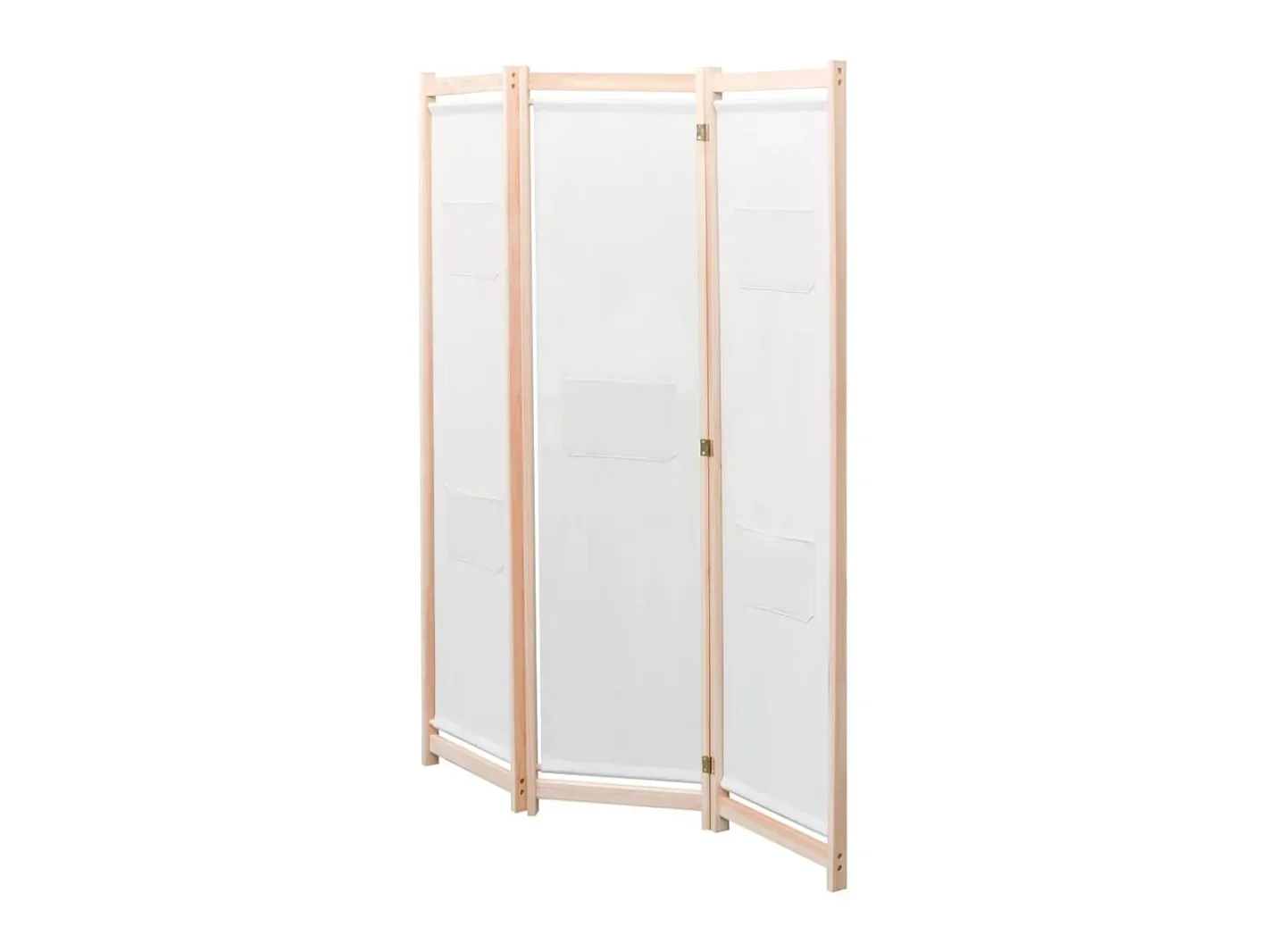 Biombo divisor de 3 paneles de tela color 120x170x4 cm ES844102 Crema New