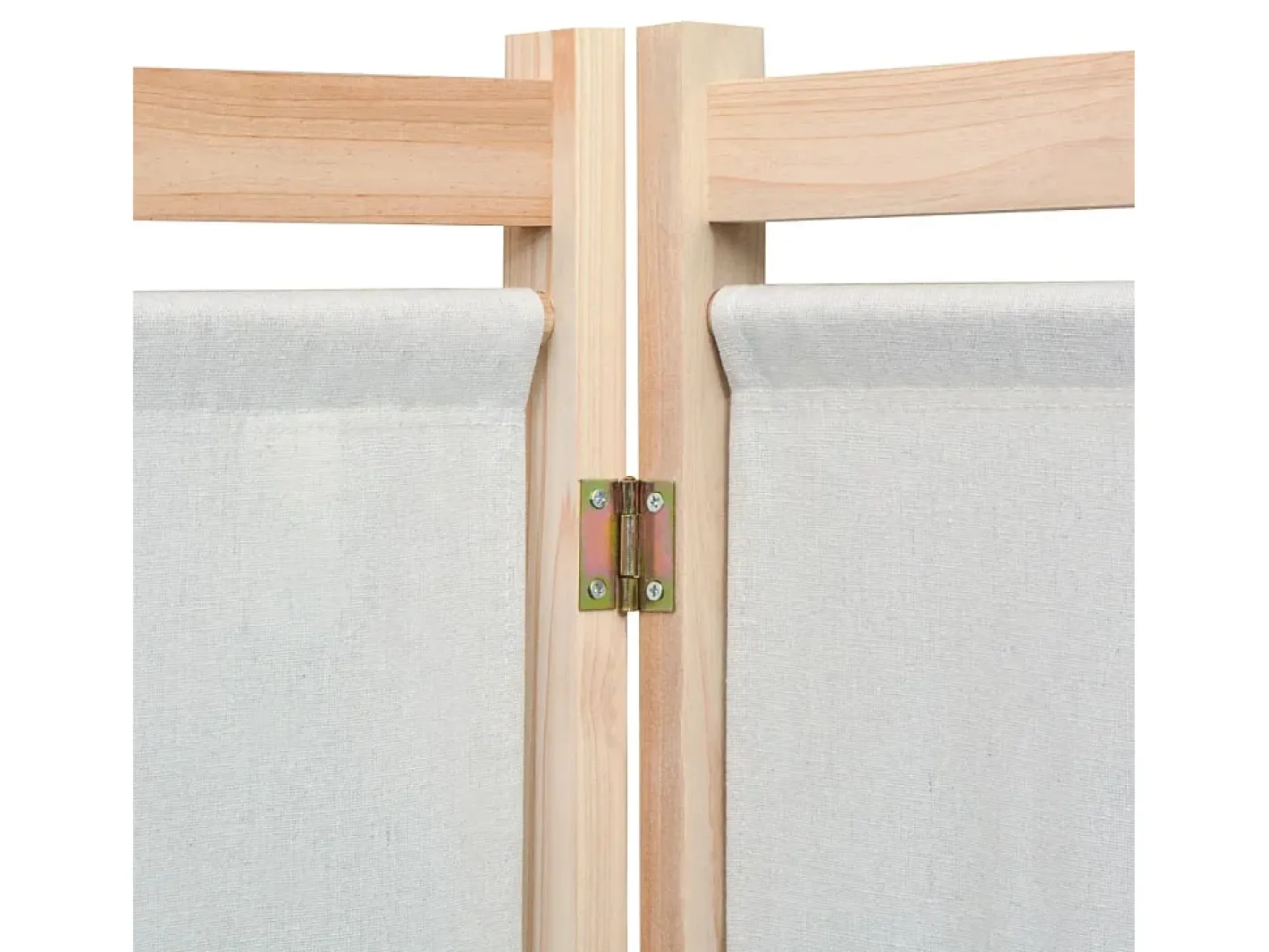 Biombo divisor de 3 paneles de tela color 120x170x4 cm ES844102 Crema New