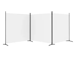 Biombo divisor de 3 paneles de tela 525x180 cm ES320703 Blanco Hot