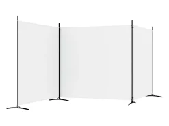 Biombo divisor de 3 paneles de tela 525x180 cm ES320703 Blanco Hot