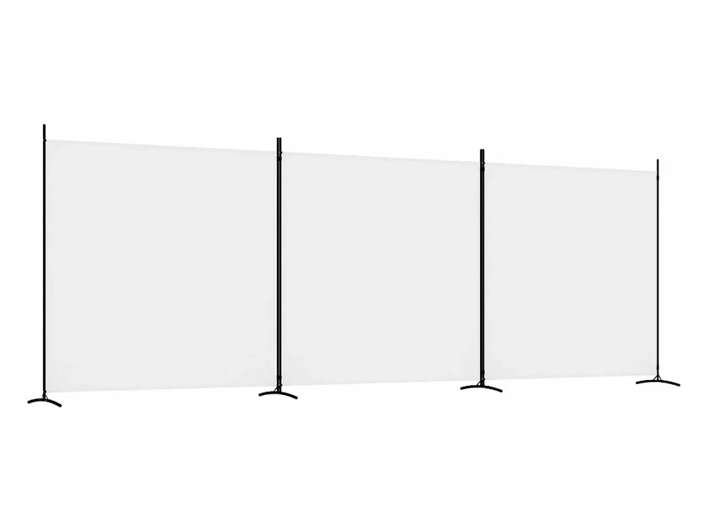 Biombo divisor de 3 paneles de tela 525x180 cm ES320703 Blanco Hot