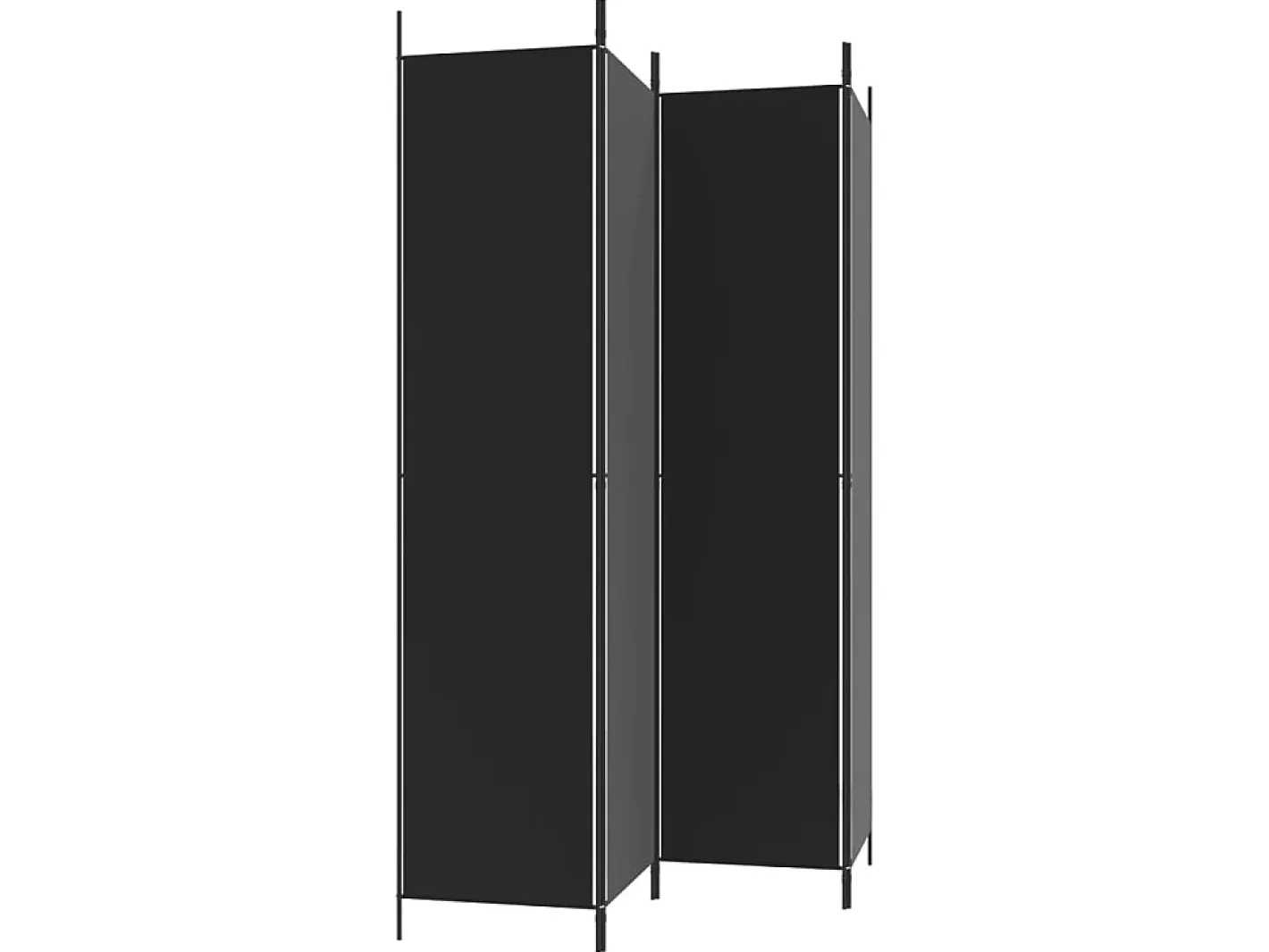Biombo-Biombo divisor de 4 paneles de tela 200x220 cm ES647044 Negro