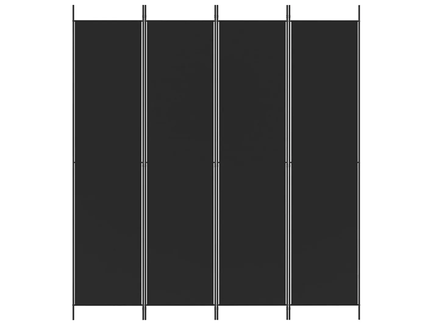 Biombo-Biombo divisor de 4 paneles de tela 200x220 cm ES647044 Negro