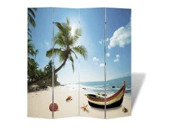 Biombo divisor plegable diseño playa 160x170 cm ES232416 Multicolor Hot
