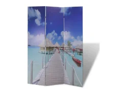 Biombo-Biombo divisor plegable 120x170 cm playa ES139147 Multicolor