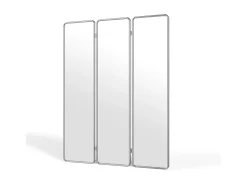 Sale OZAIA Biombo espejo 3 paneles metálico, An. 140 x Alt. 180 cm, Cromado, REFLEYA Plateado