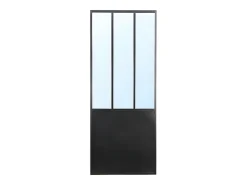 OZAIA Biombo|Espejo-Biombo espejo atelier estilo industrial COVENTRY - metal - Alt. 180 x Ancho 122 cm - Negro