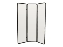 OZAIA Biombo espejo de metal - L. 146 x A. 180 cm - - MIROLY Negro Best