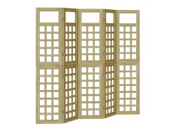Biombo-Biombo exterior plegable 5 piezas marrón 200 x 180 cm Marru00f3n