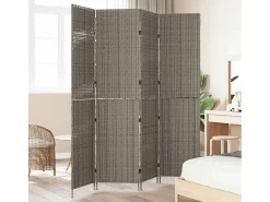 Clearance Biombo 195 x 180 cm poliratán Gris