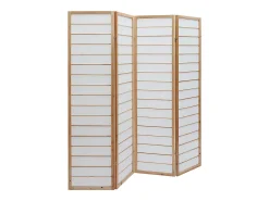 Online Miliboo Biombo japonés de madera natural y papel de arroz GIBON Color natural claro
