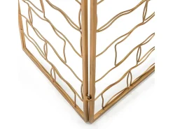 Les Tendances Biombo metálico de 3 hojas Dorado New