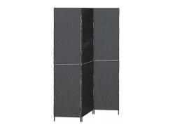 Biombo 146 x 180 cm. polirratán Negro Clearance