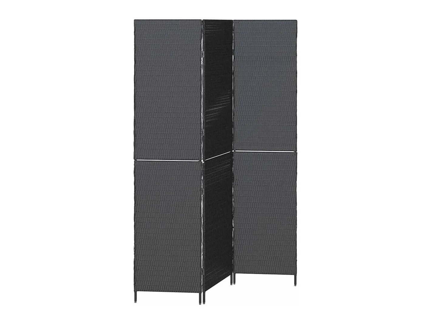 Biombo 146 x 180 cm. polirratán Negro Clearance