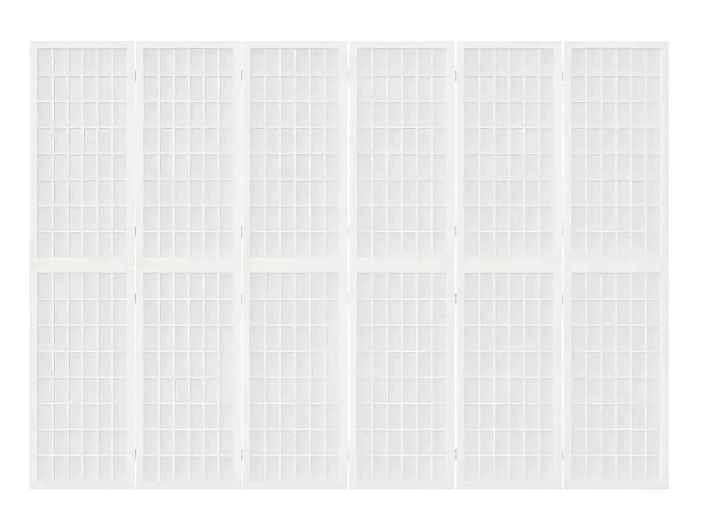 Biombo plegable con 6 paneles estilo japonés 240x170 cm ES386037 Blanco New