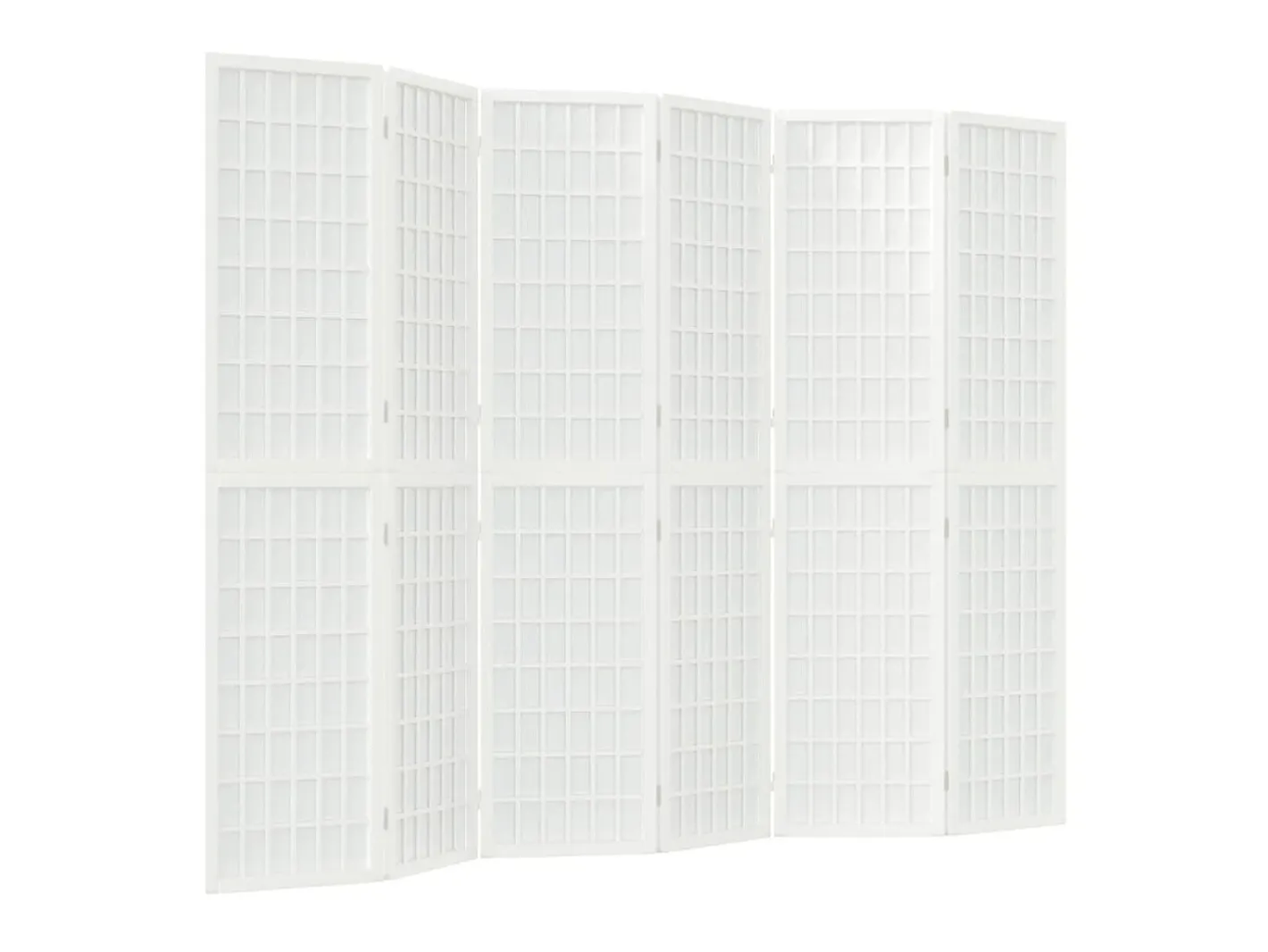 Biombo plegable con 6 paneles estilo japonés 240x170 cm ES386037 Blanco New