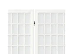 Biombo plegable con 6 paneles estilo japonés 240x170 cm ES386037 Blanco New