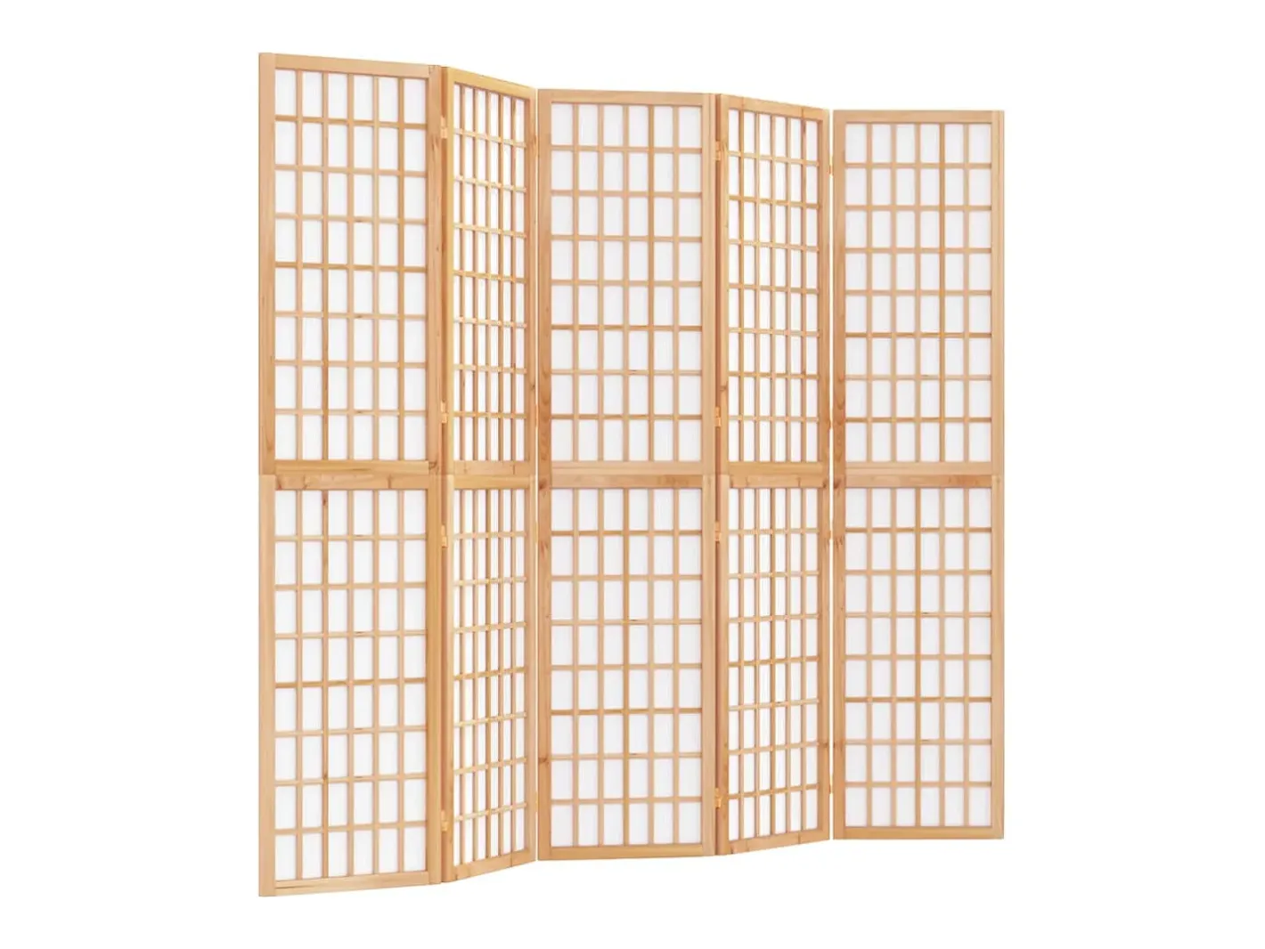 Biombo plegable con 5 paneles estilo japonés 200x170 cm ES979914 Marru00f3n Hot