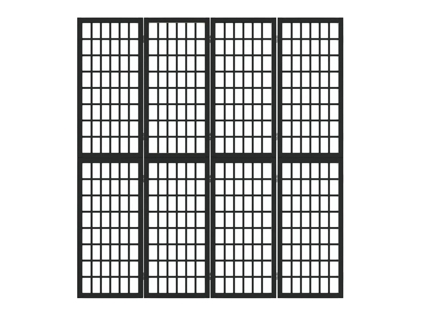 Biombo plegable con 4 paneles estilo japonés 160x170 cm ES617089 Negro Clearance