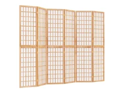 Sale Biombo plegable con 6 paneles estilo japonés 240x170 cm ES807037 Marru00f3n