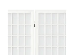 Biombo-Biombo plegable con 4 paneles estilo japonés 160x170 cm ES654972 Blanco