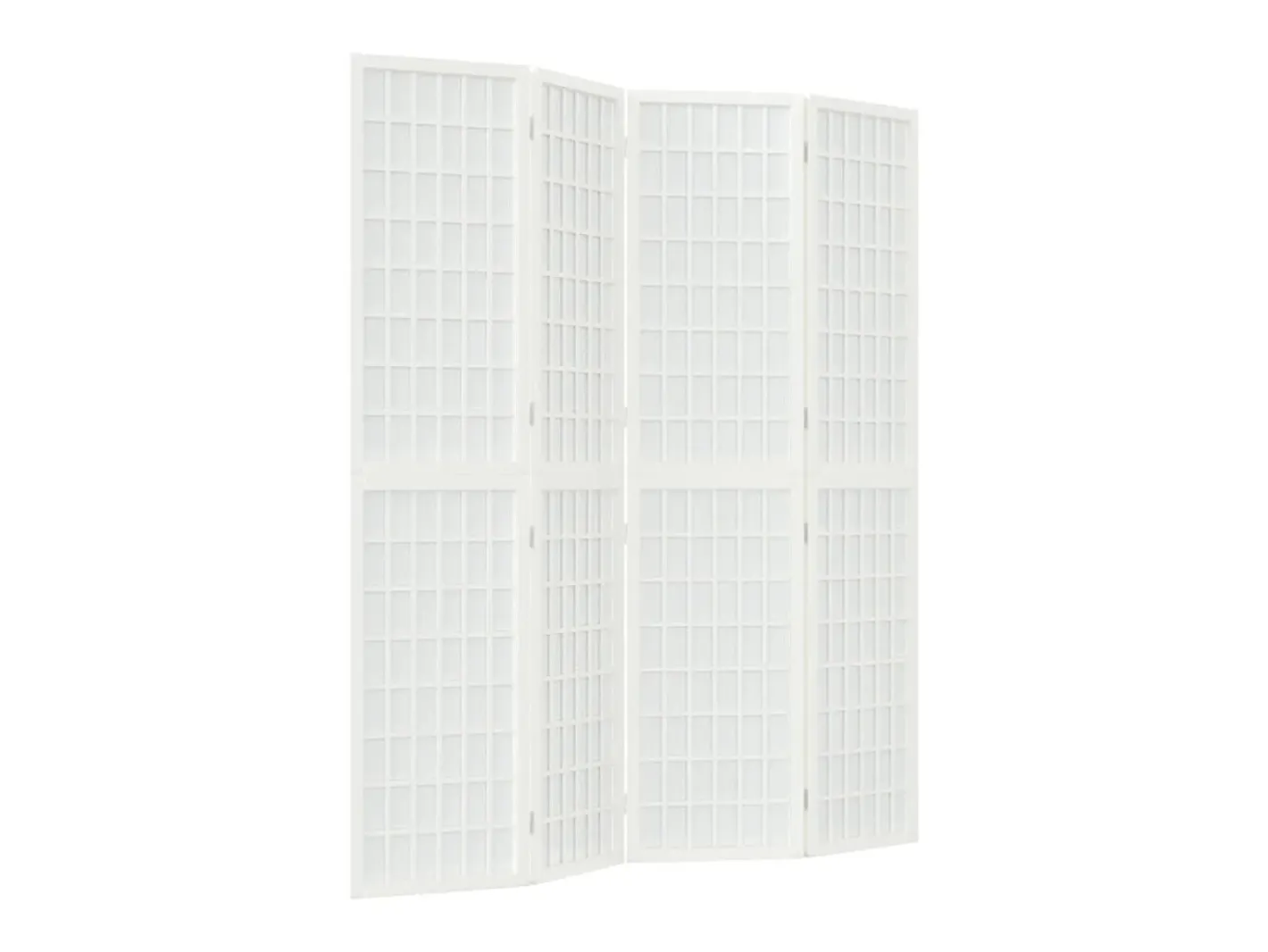 Biombo-Biombo plegable con 4 paneles estilo japonés 160x170 cm ES654972 Blanco