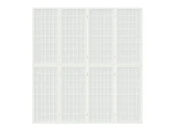Biombo-Biombo plegable con 4 paneles estilo japonés 160x170 cm ES654972 Blanco