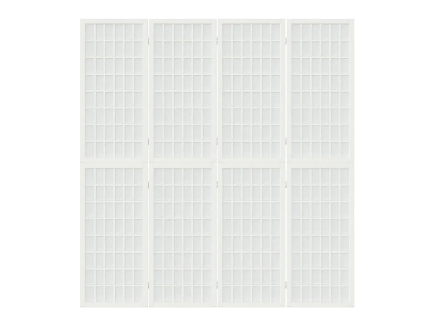 Biombo-Biombo plegable con 4 paneles estilo japonés 160x170 cm ES654972 Blanco