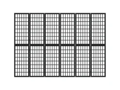 Biombo plegable con 6 paneles estilo japonés 240x170 cm ES947505 Negro Best