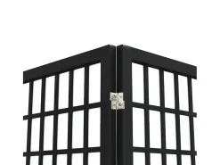 Biombo plegable con 6 paneles estilo japonés 240x170 cm ES947505 Negro Best