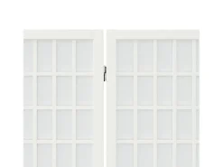 Biombo-Biombo plegable con 5 paneles estilo japonés 200x170 cm ES272783 Blanco