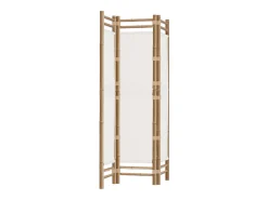 Biombo-Biombo plegable de 3 paneles bambú y lona 120 cm ES613939 Crema