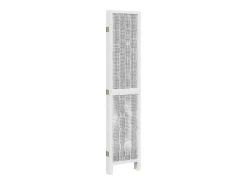 Biombo separador de 5 paneles madera maciza Paulownia ES859261 Blanco Clearance