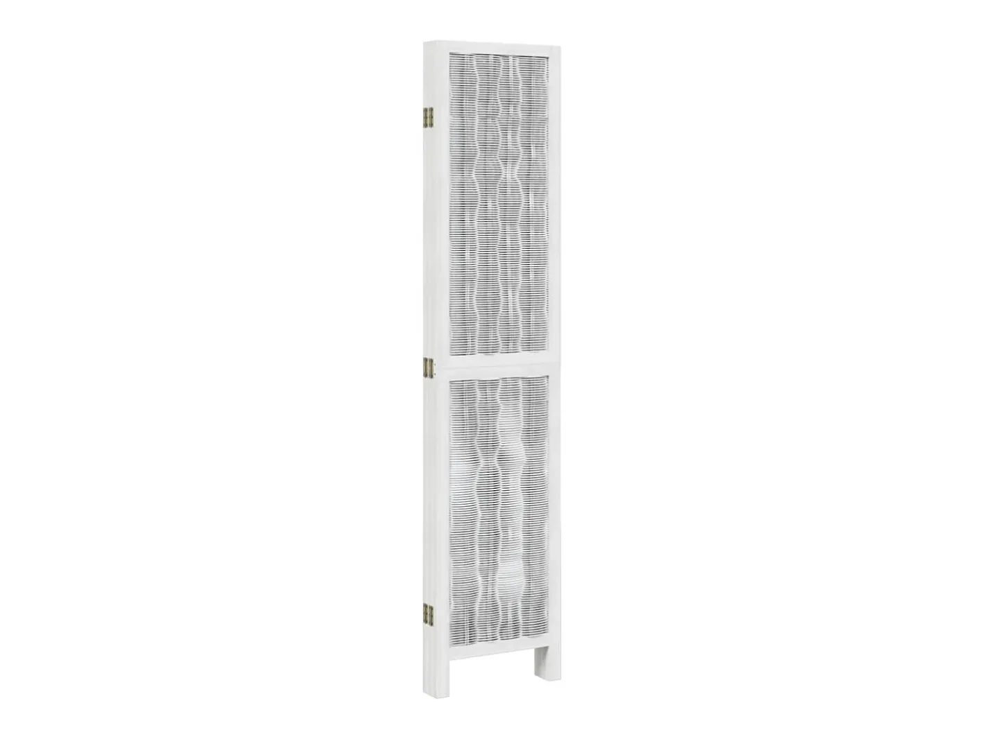 Biombo separador de 5 paneles madera maciza Paulownia ES859261 Blanco Clearance