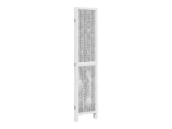 Best Biombo separador de 4 paneles madera maciza Paulownia ES976357 Blanco