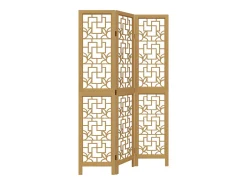 Discount Biombo separador de 3 paneles madera maciza paulownia marrón ES278665 Marru00f3n