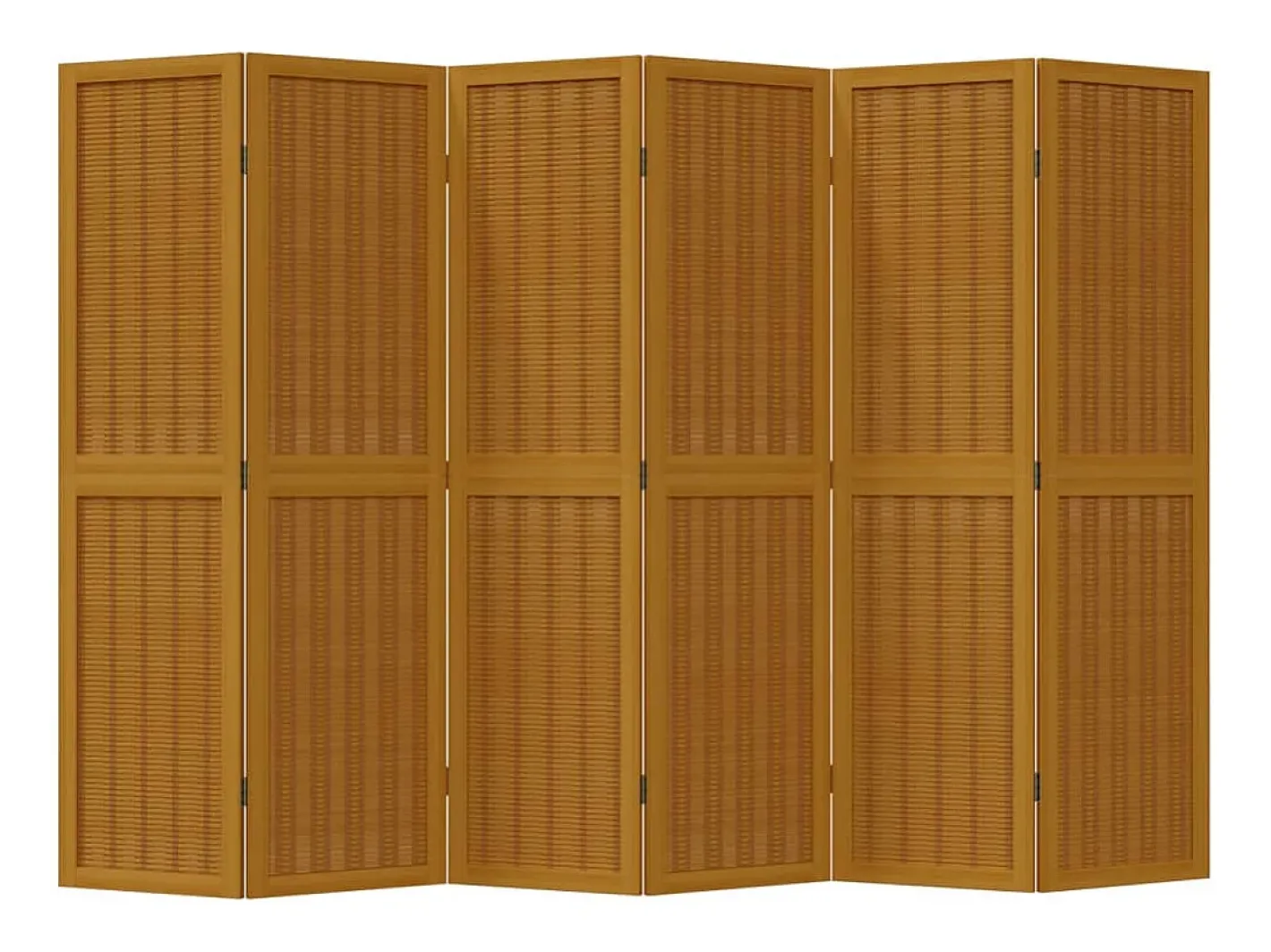 Biombo-Biombo separador de 6 paneles madera maciza paulownia marrón ES625835 Marru00f3n