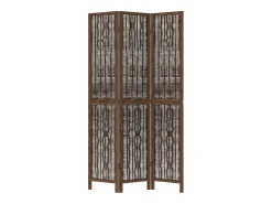 Discount Biombo separador de 3 paneles madera paulownia marrón oscuro ES844875 Marru00f3n